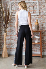 Trendsi Heimish Full Size Solid Damask Casual Pants Plus Size -