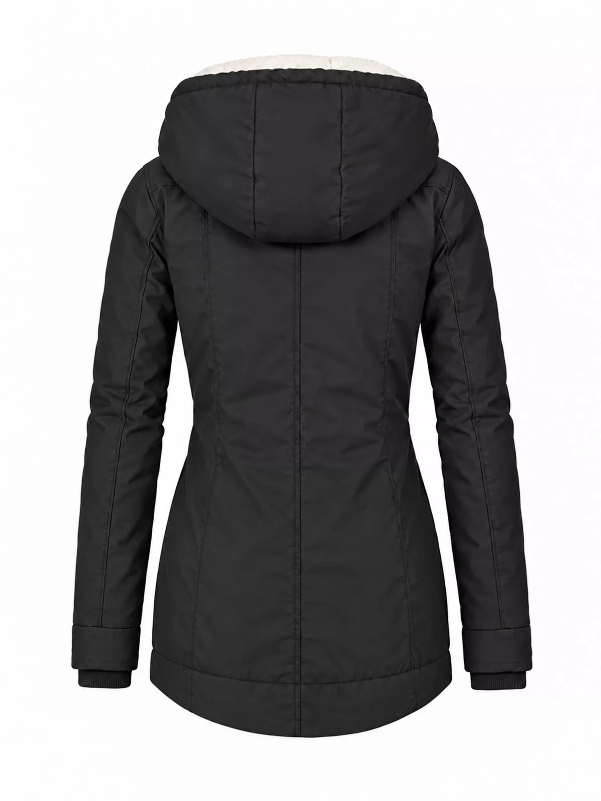 Sherpa-Lined Hooded Jacket — back view
