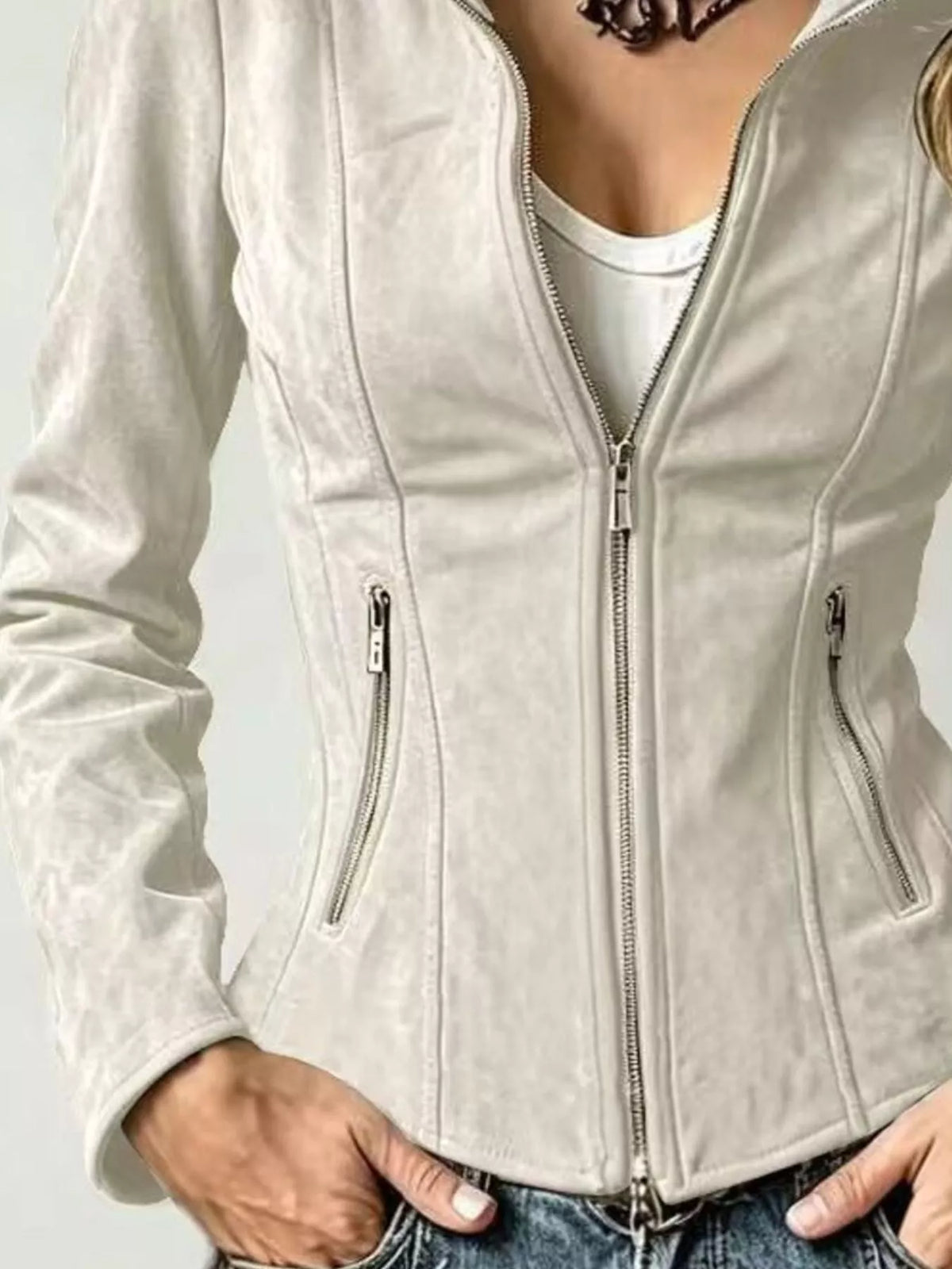 Slim-fit zip-up jacket