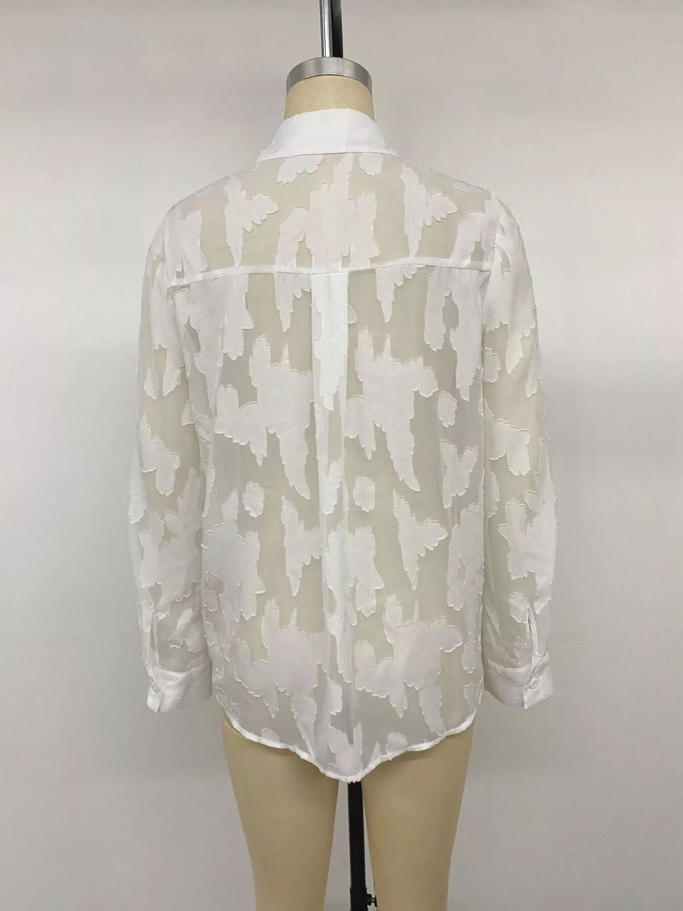 Trendsi Sheer Button-Down Shirt -
