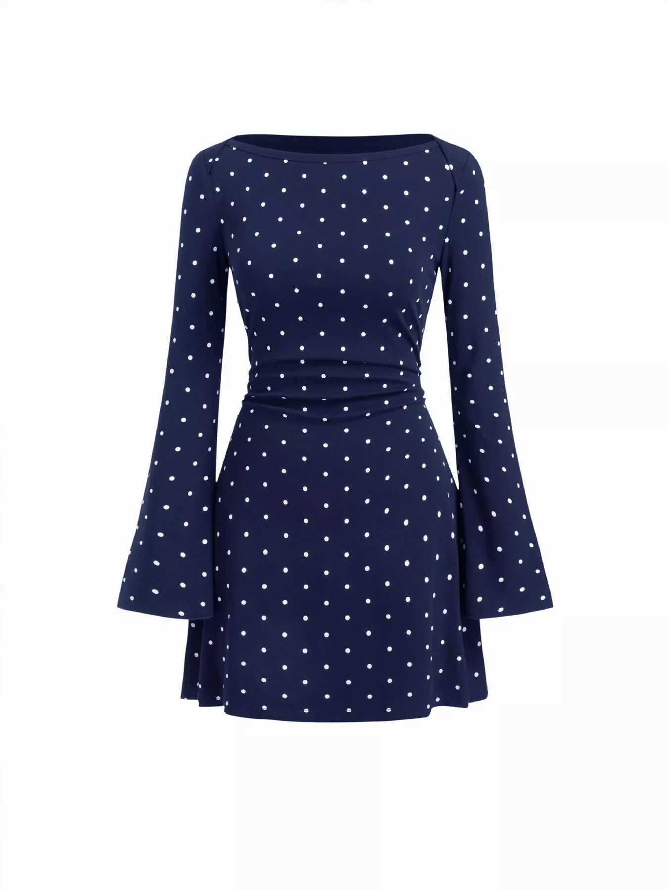 Trendsi Polka Dot Flare Sleeve Mini Dress -