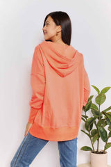 Trendsi Double Take Quarter-Snap Dropped Shoulder Hoodie -