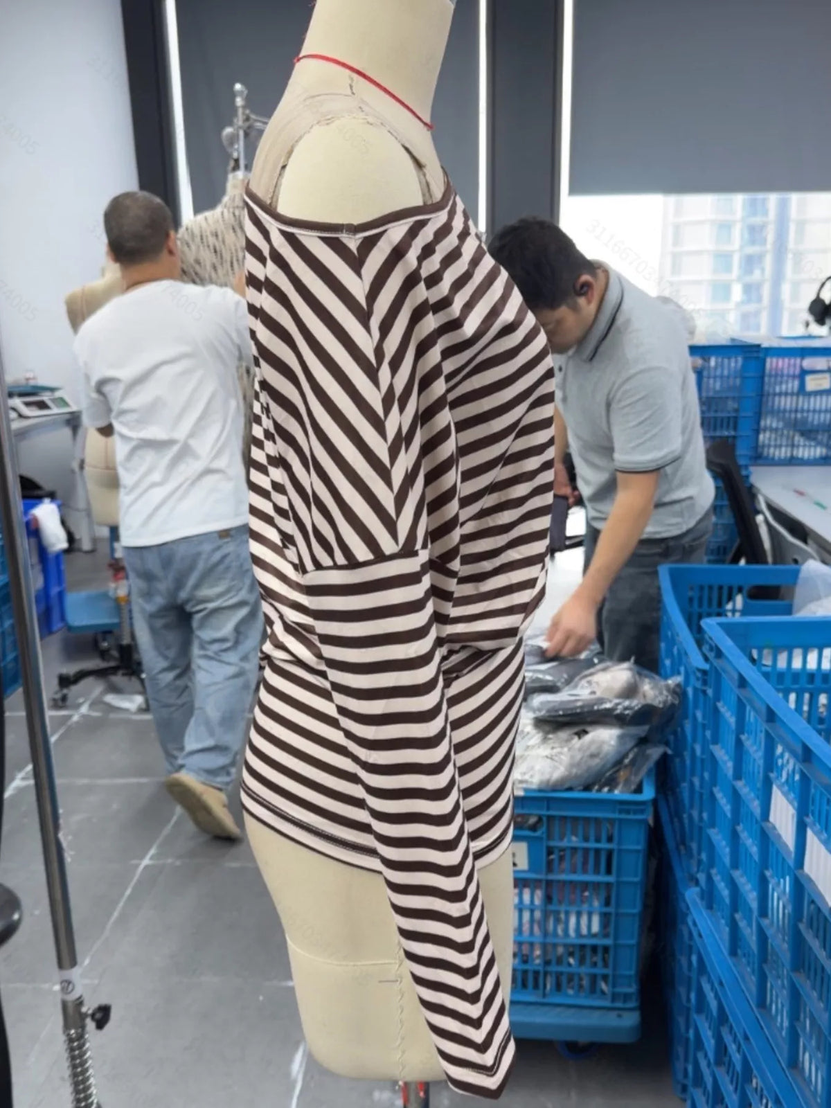 Trendsi Striped One Shoulder Long Sleeve T-Shirt -