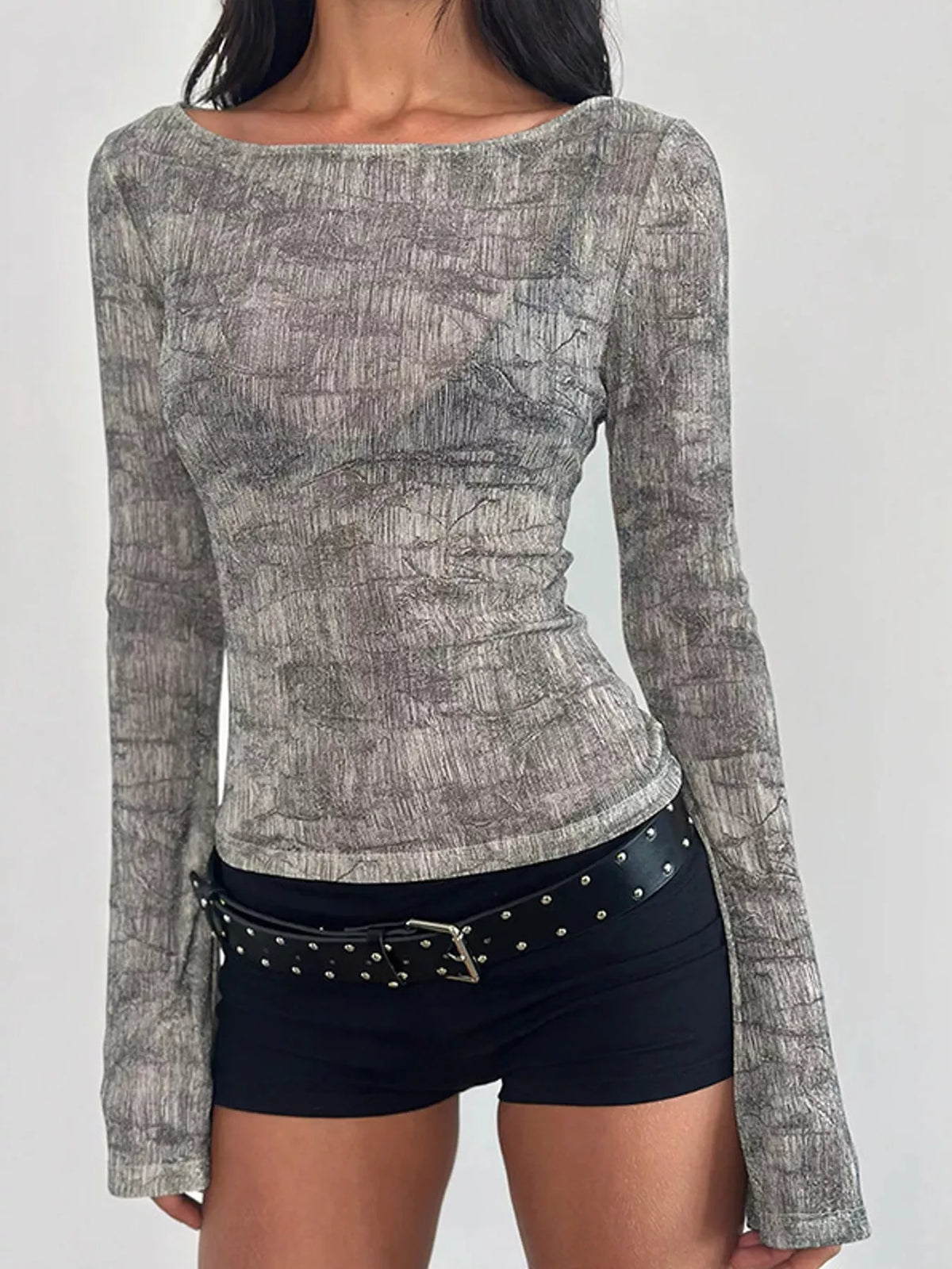 Boat neck long sleeve t-shirt, product view