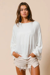 Trendsi BiBi Loop Terry Pull Over With Cut Edge Band -