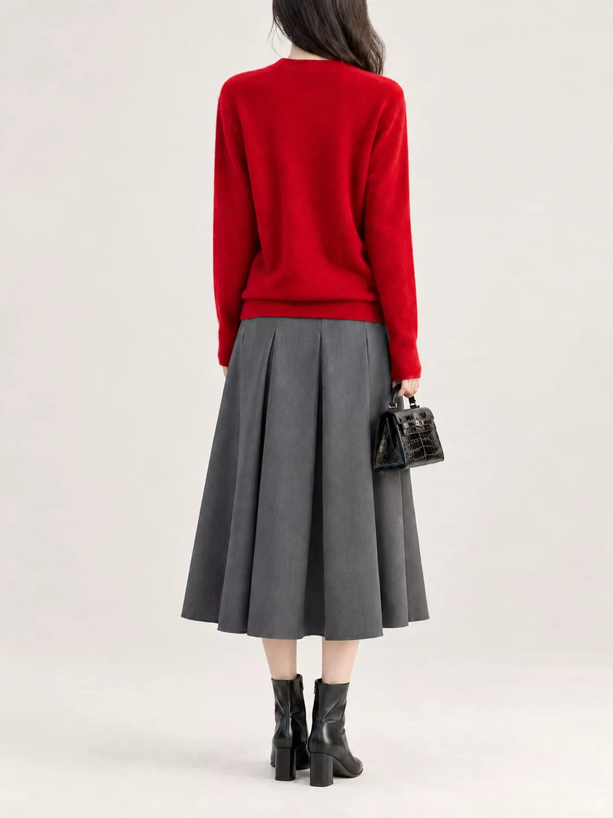 Surplice Long Sleeve Sweater — back view