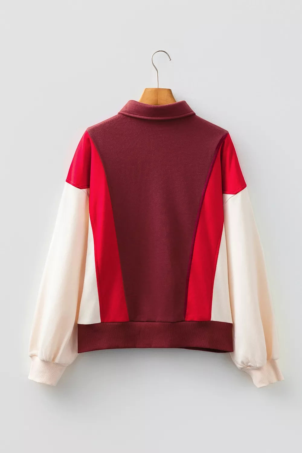 Trendsi Color-Block Snap-Button Oversized Sweatshirt -