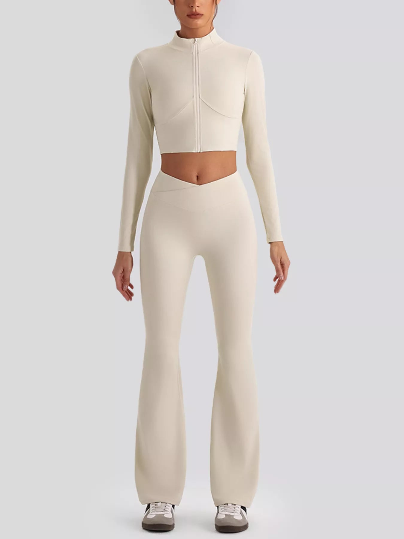 Trendsi Seamless Criss-Cross V-Neck Tank and Leggings Active Set -
