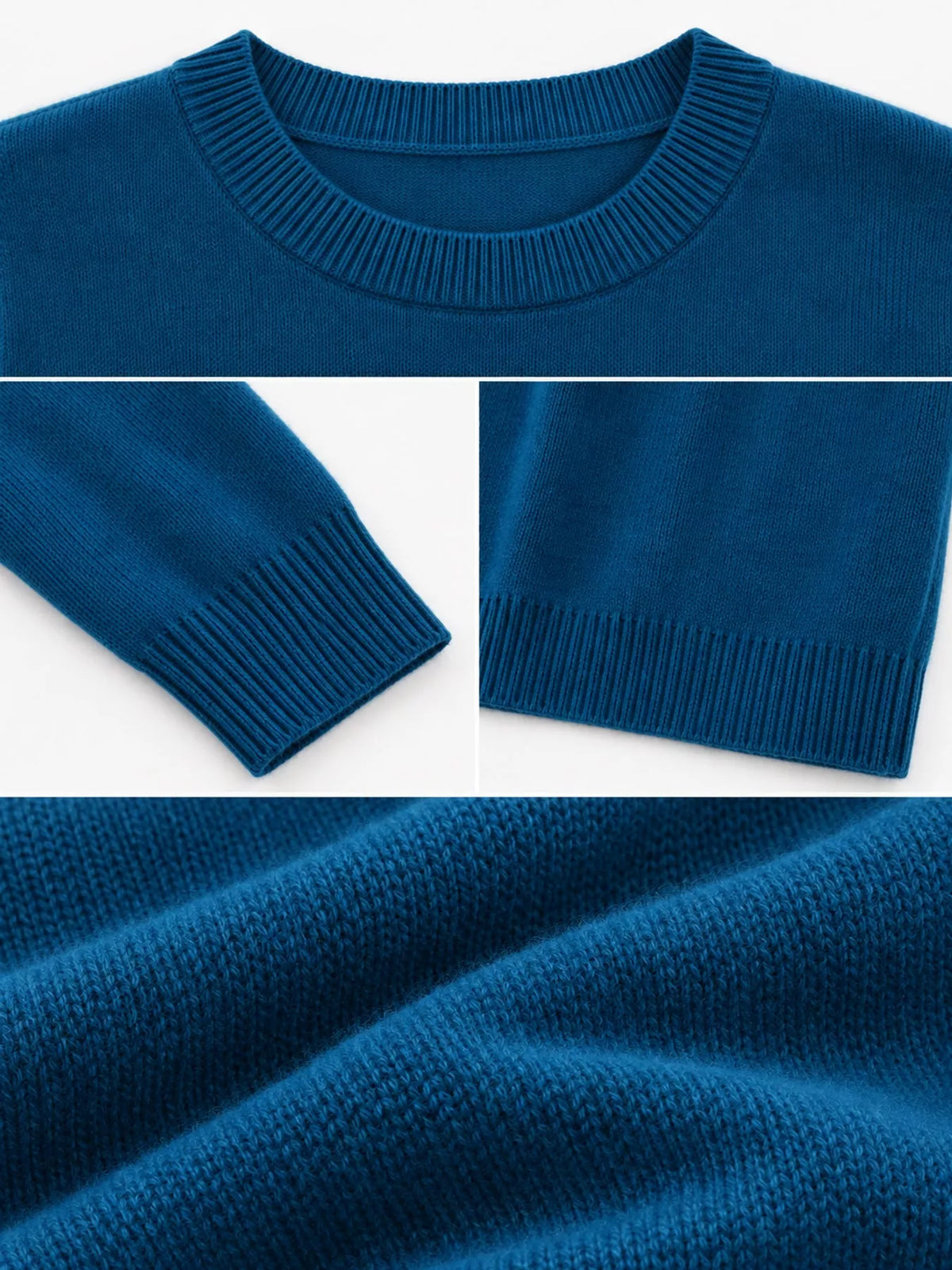 Crew Neck Long Sleeve Sweater — garment construction details