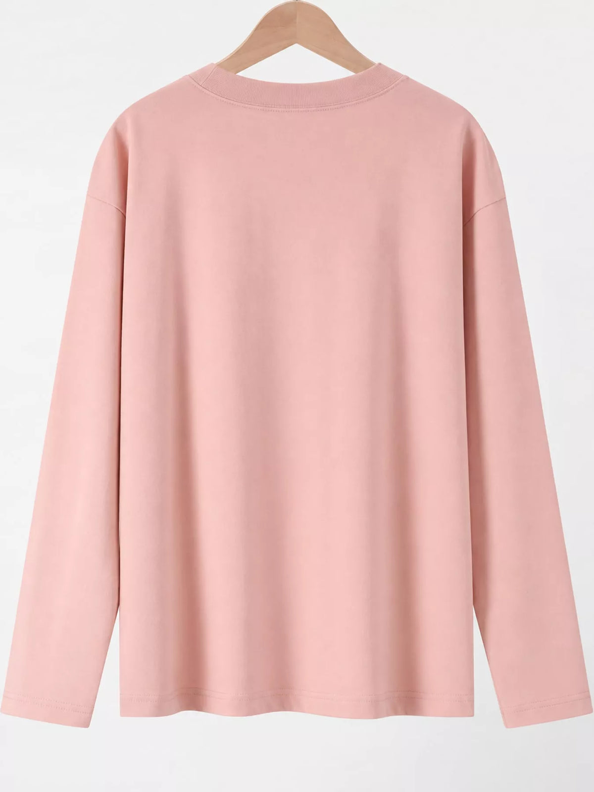 Solid Long-Sleeve Crew Neck T-Shirt — back view