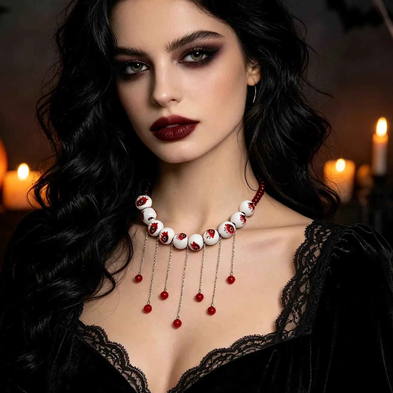 Trendsi Halloween Gothic Eyeball Necklace -