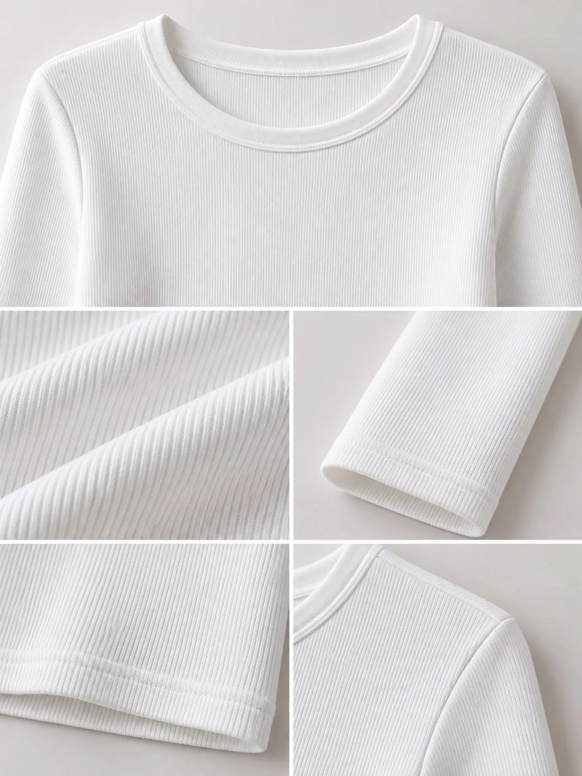 Slim-Fit Long Sleeve Crew Neck T-Shirt — garment construction details