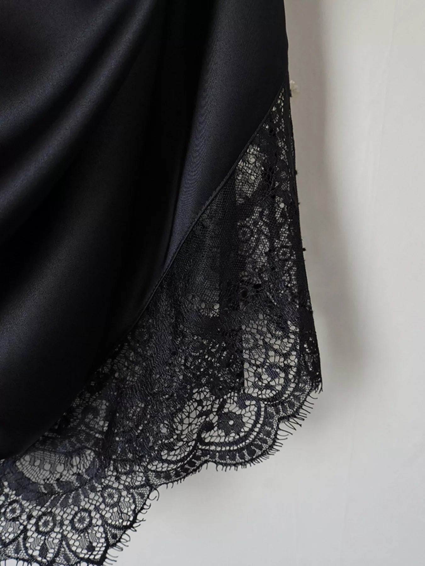 Trendsi Satin Mini Dress with Lace Detachable Cape -