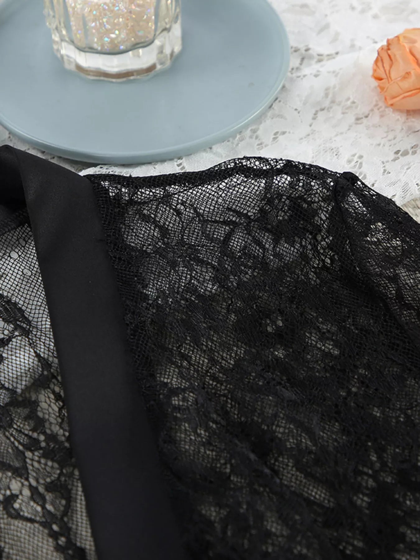 Trendsi Lace Tube Top & Cardigan and Shorts Three-Piece Lounge Set -