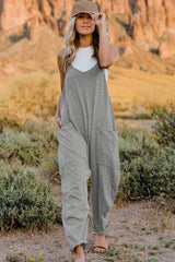 Trendsi Double Take Full Size V-Neck Sleeveless Jumpsuit with Pockets -