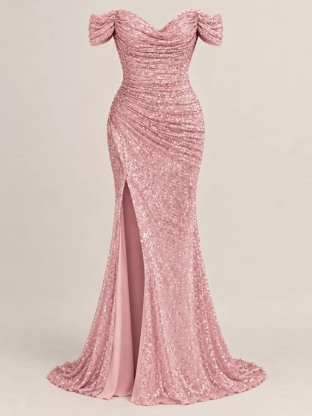 Off-shoulder short sleeve maxi dress, product view