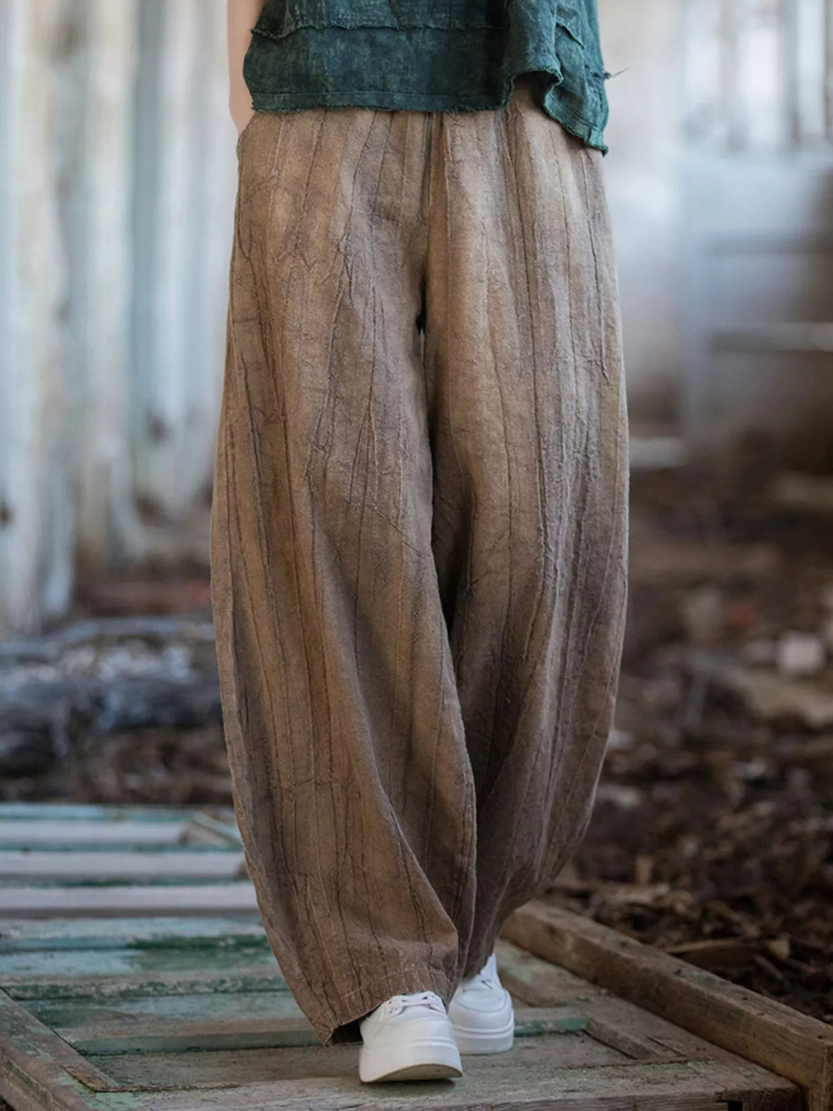 pants, front view on model