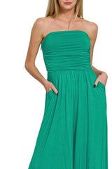 Trendsi Zenana Double Layered Strapless Tube Top Jumpsuit -