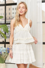 Trendsi ADORA Ruffled Tiered Crop Top -