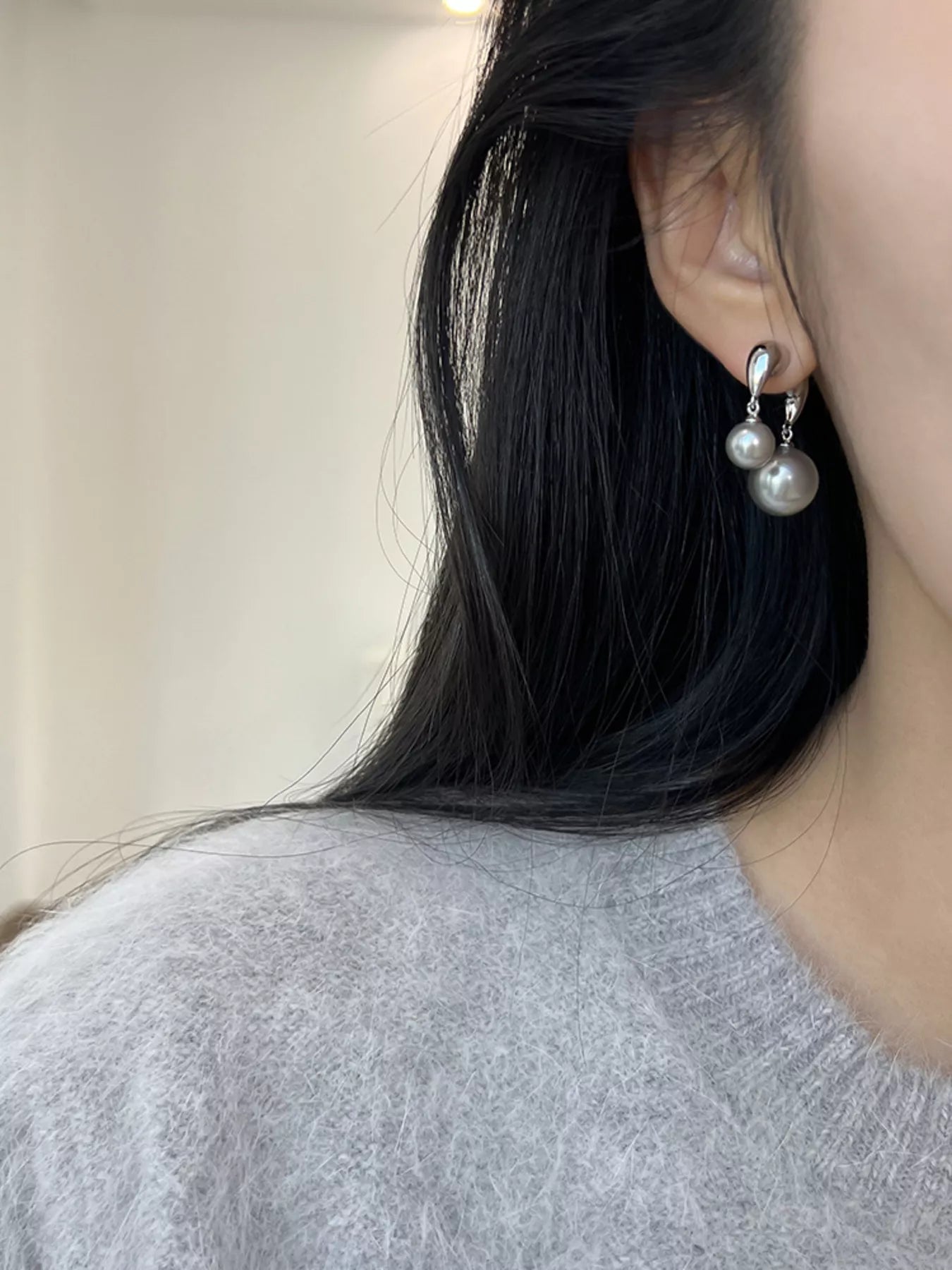 Trendsi Pearl Alloy Drop Earrings -