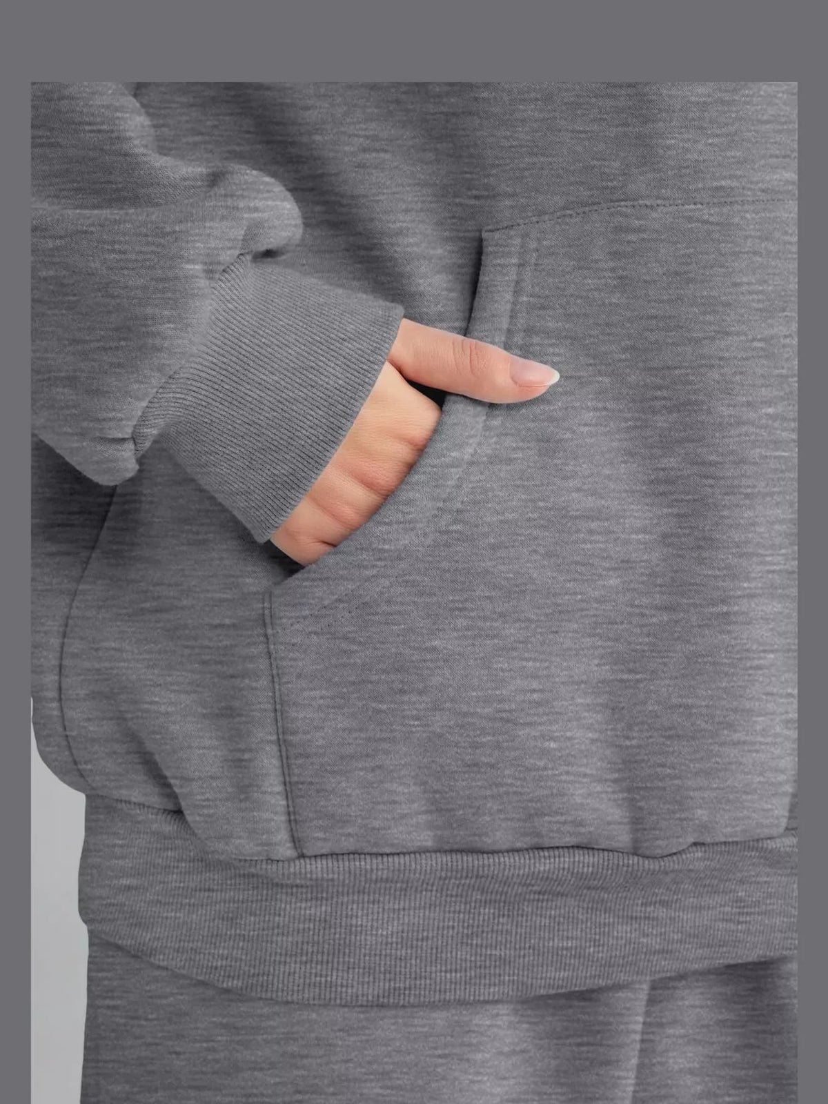 Kangaroo Pocket Hoodie and Joggers Set — construction details