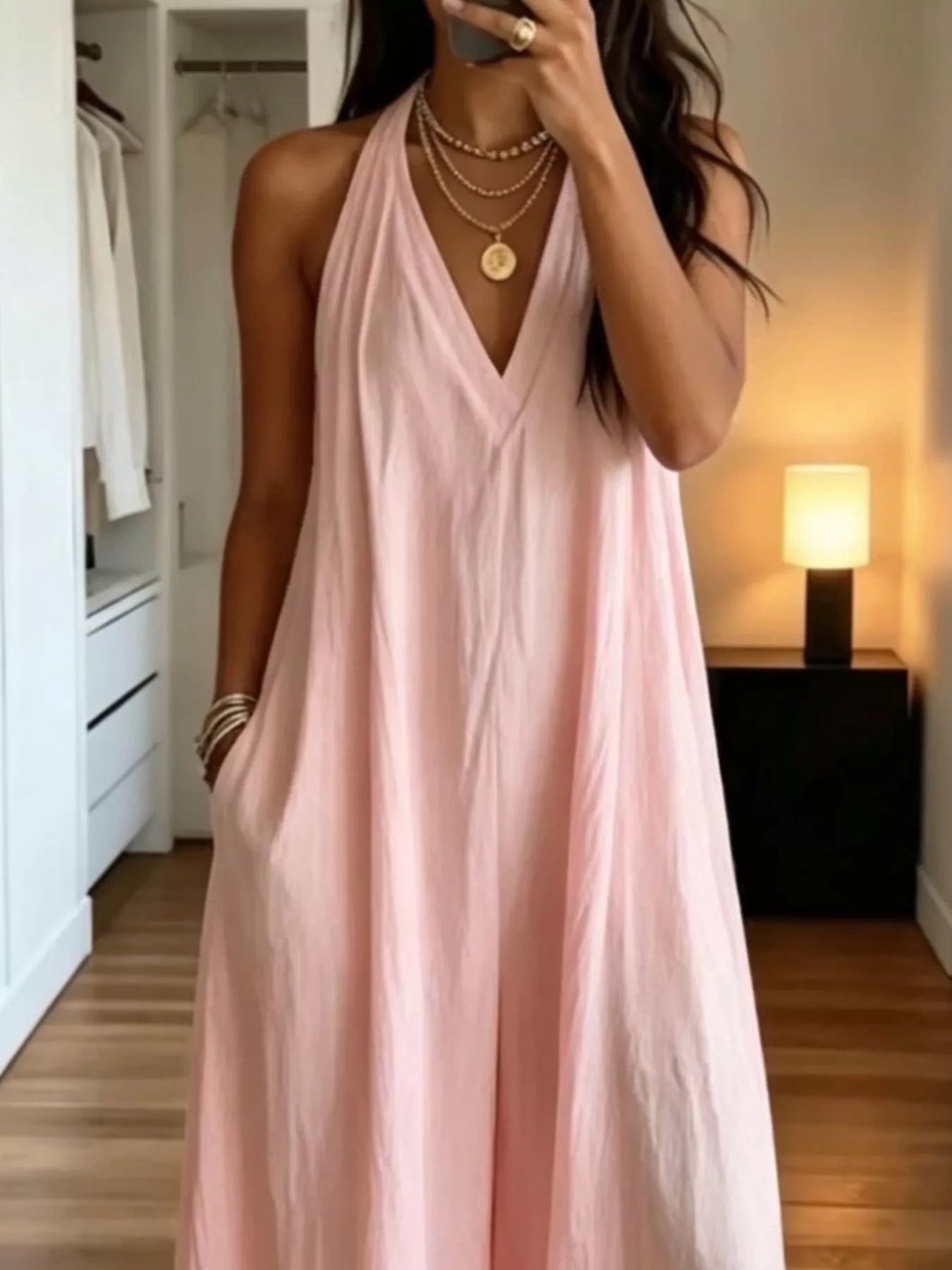 Trendsi Full Size Halter Neck Wide-Leg Jumpsuit Plus Size -