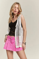 Trendsi ADORA Button Down Crochet Vest Top -