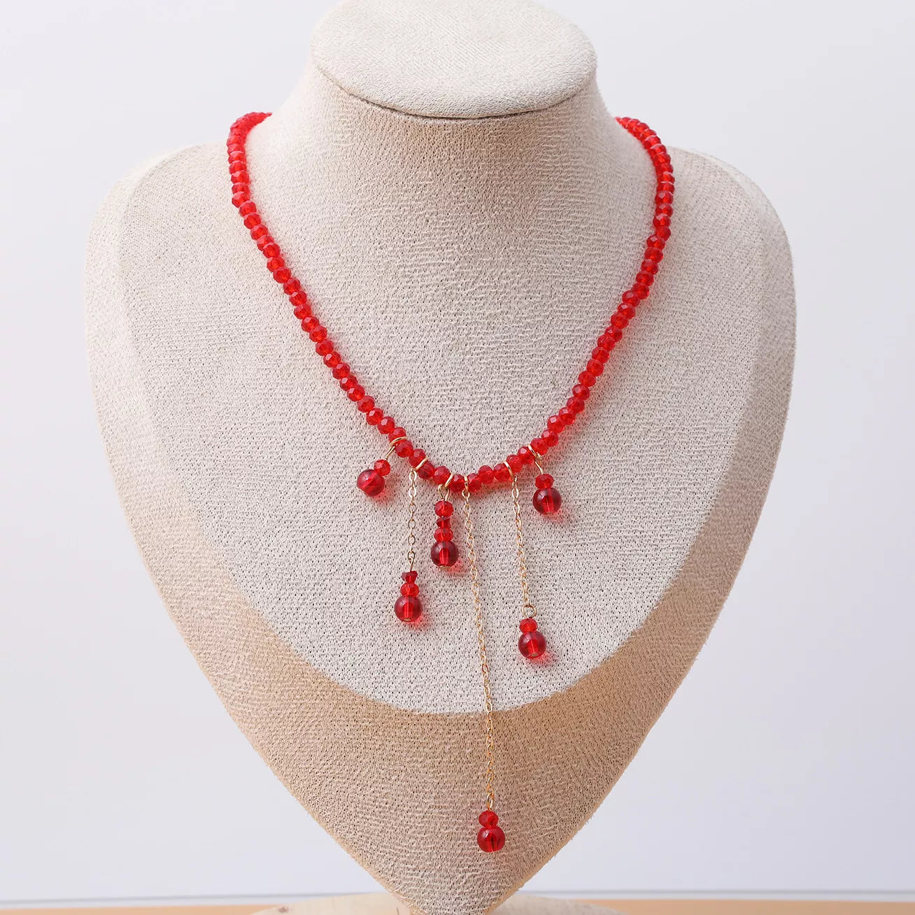 Trendsi Gothic Beaded Tassel Necklace -
