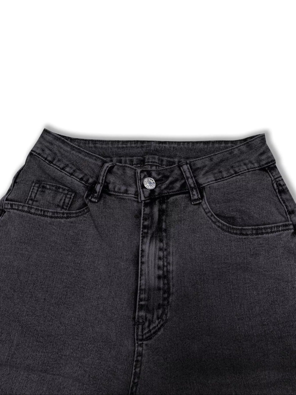 Skinny jeans, dark gray waist detail