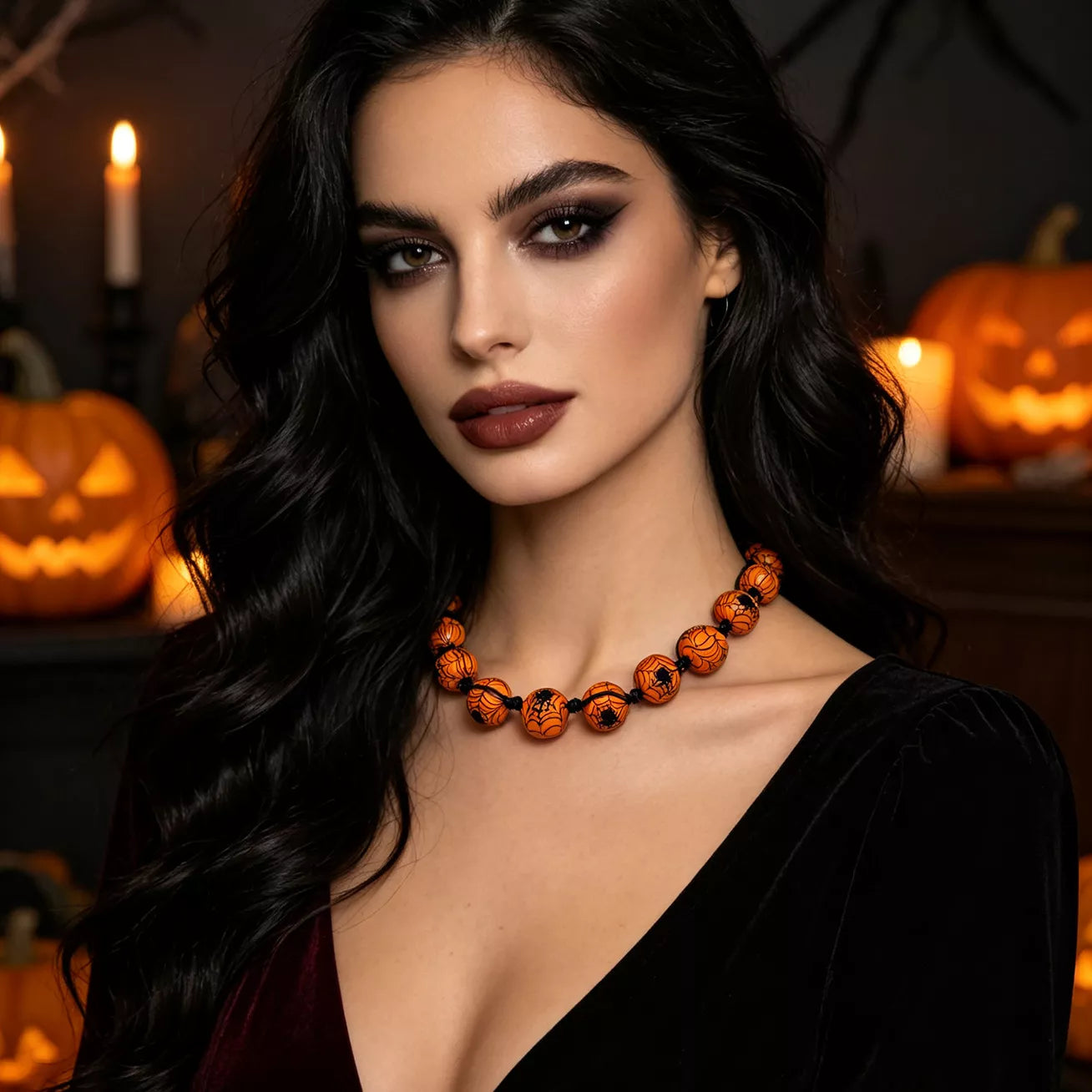 Trendsi Halloween Beaded Choker Necklace -