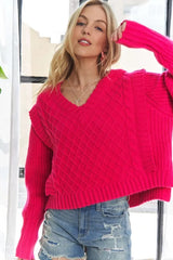 Trendsi ADORA Ruffle Detail Adorable Sweater -