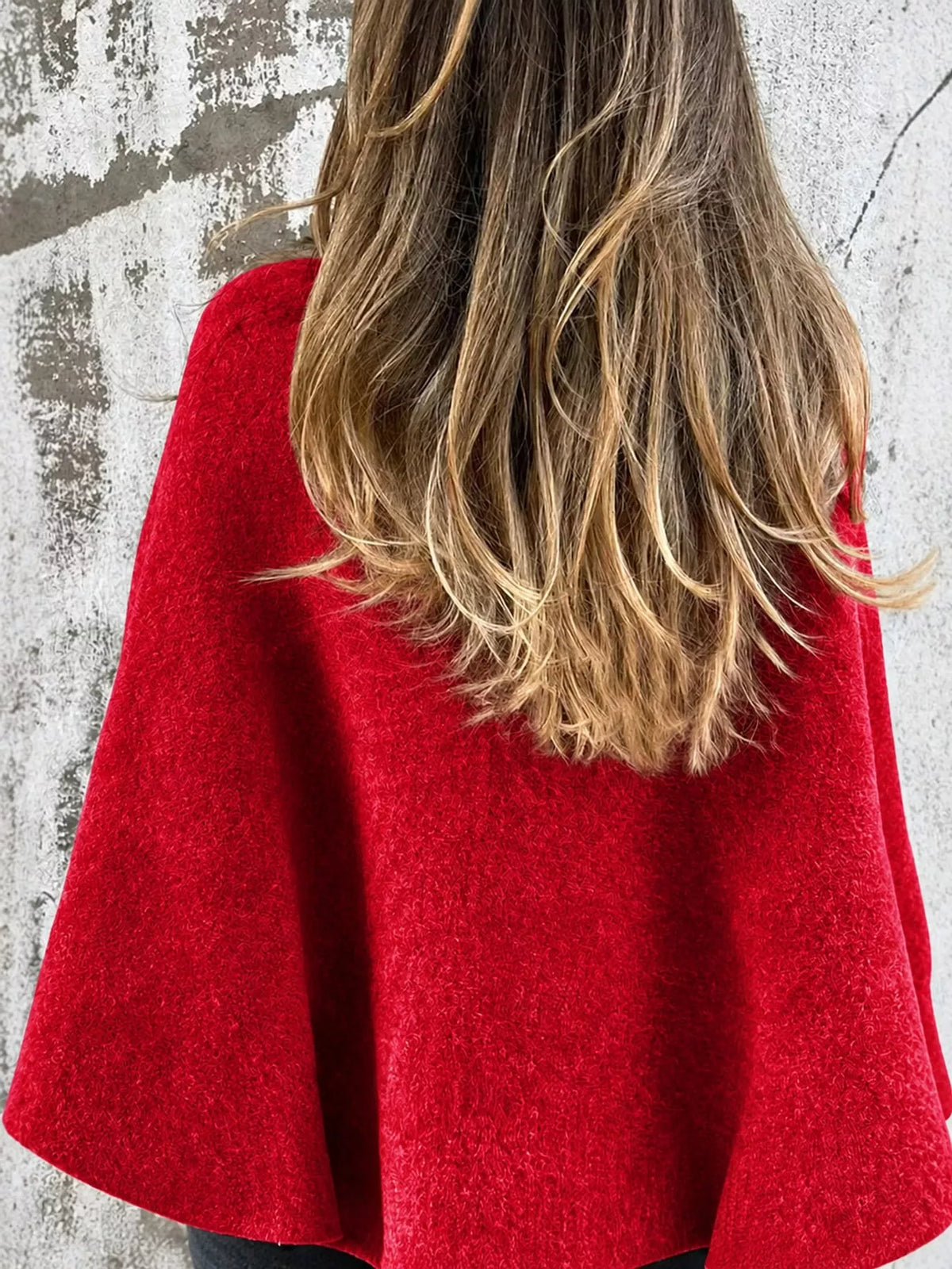 Fuzzy Texture Open-Front Cropped Jacket — back view