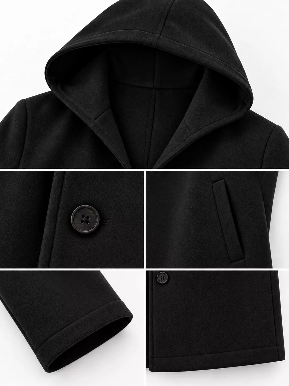 Long-sleeve overcoat, garment detail