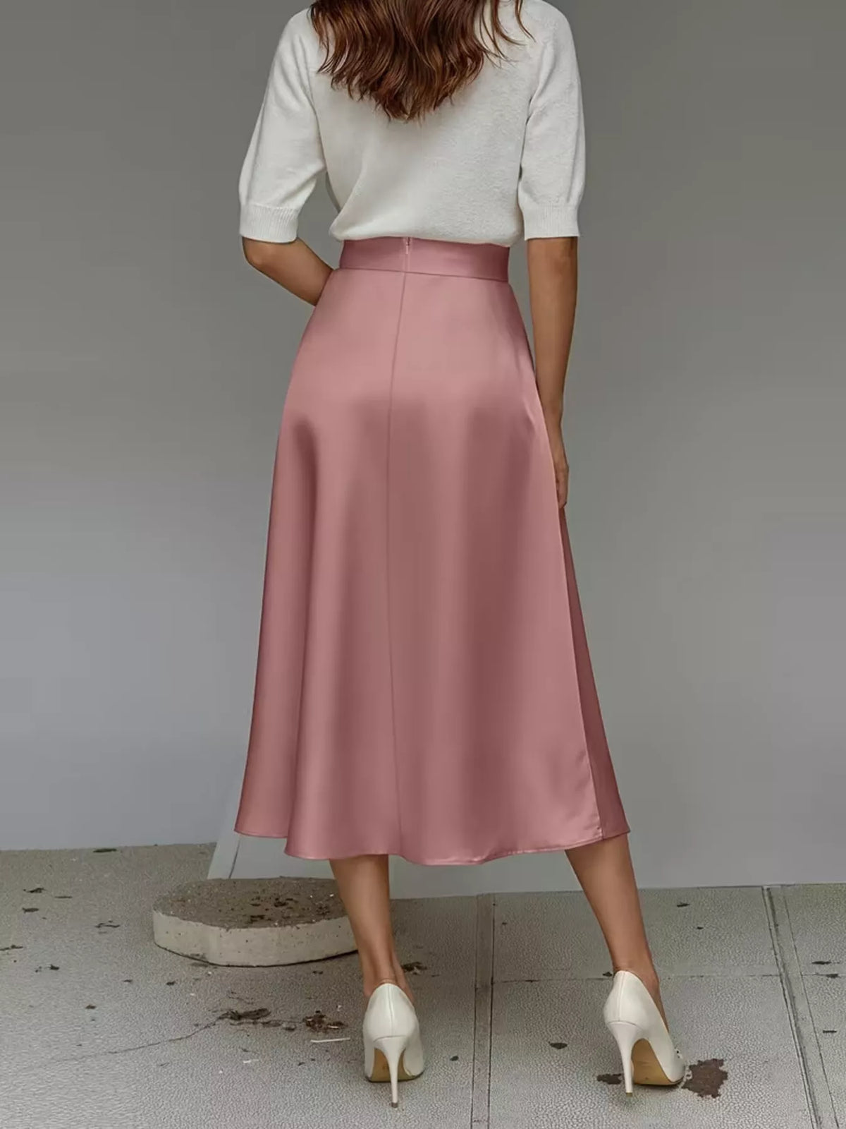 Trendsi Satin Midi Skirt -