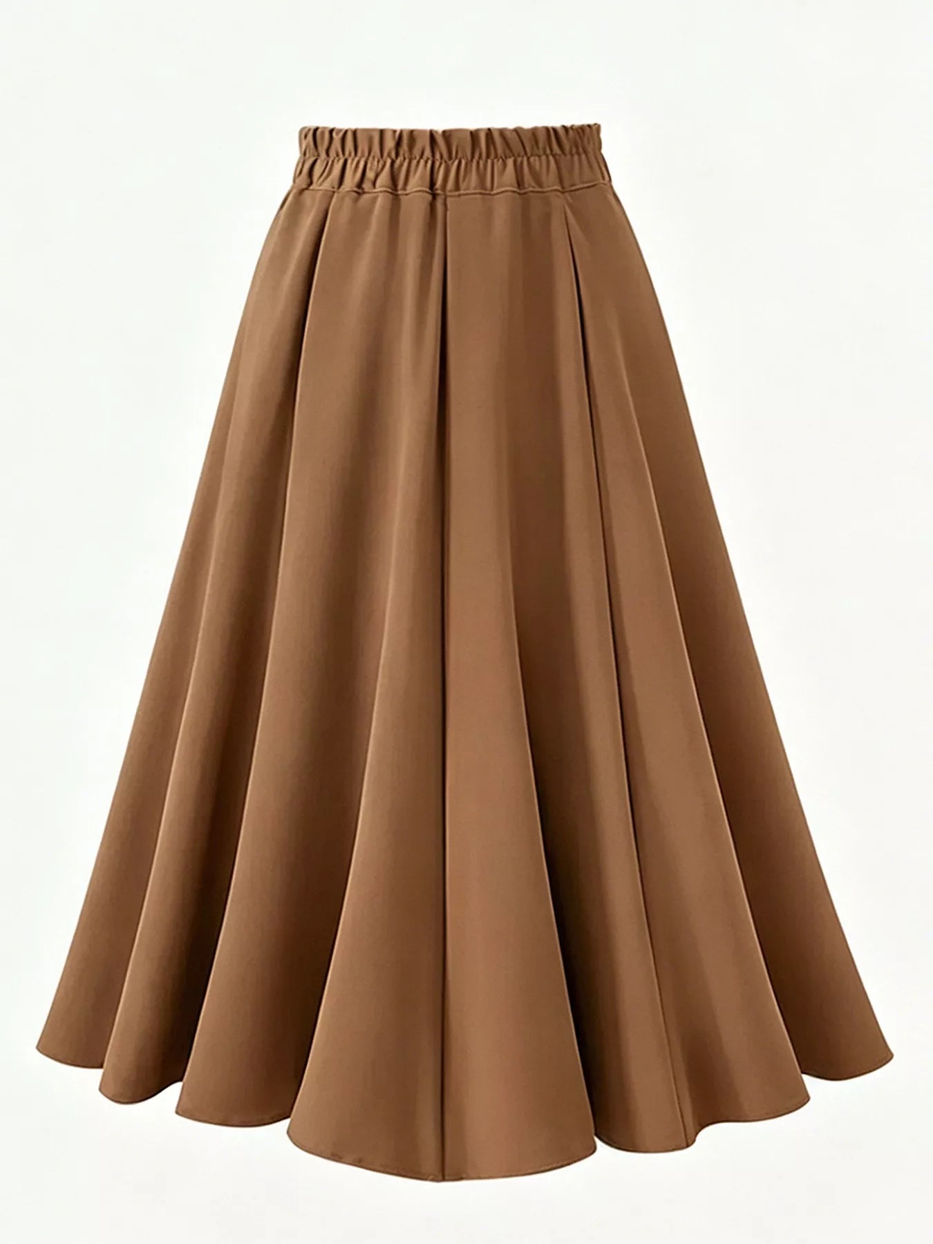 Trendsi A-Line Midi Skirt with Elastic Waistband -
