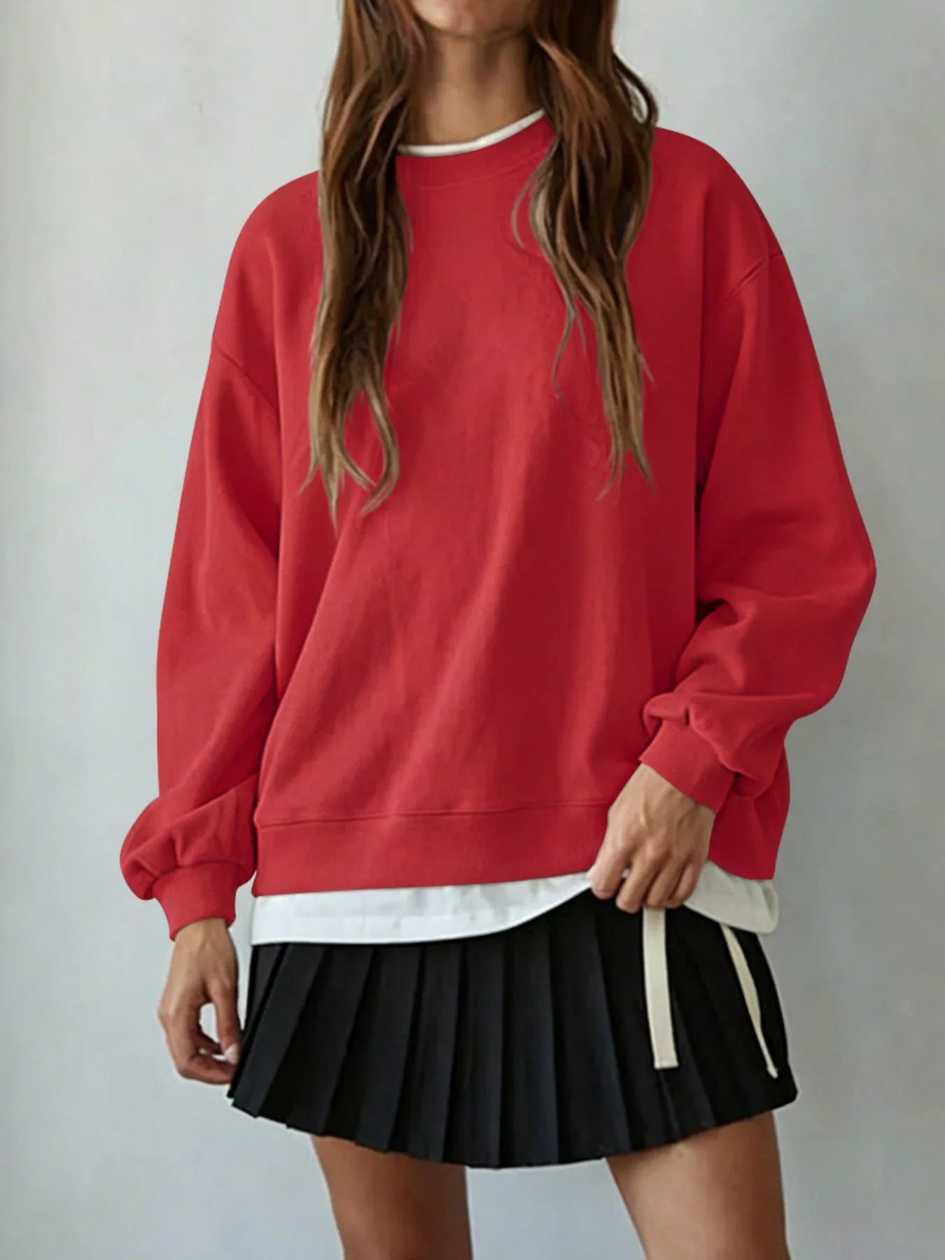 Trendsi Oversized Crew Neck Sweatshirt -