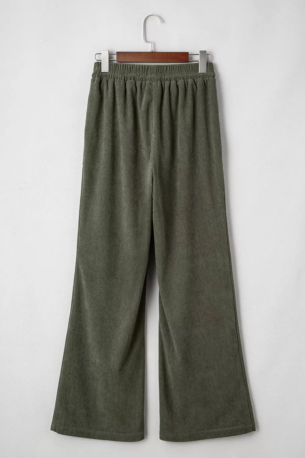 Trendsi Drawstring Corduroy Wide Leg Pants -