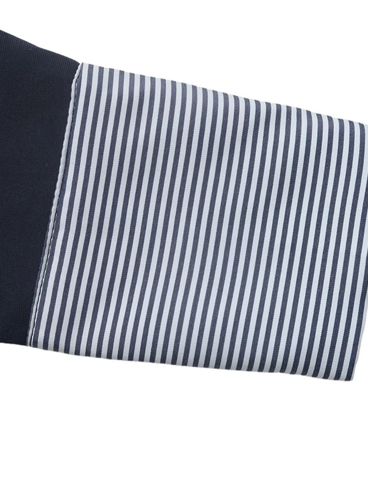 Trendsi Round Neck Peplum Top with Striped Cuffs -