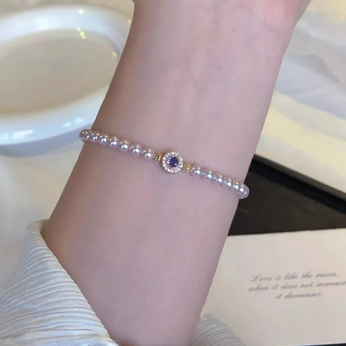 Trendsi Alloy Pearl Bracelet -