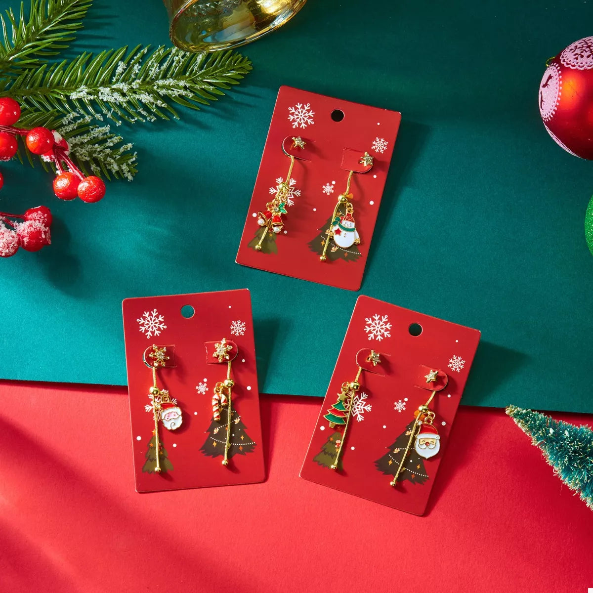 Trendsi Christmas Santa Asymmetrical Drop Earrings -