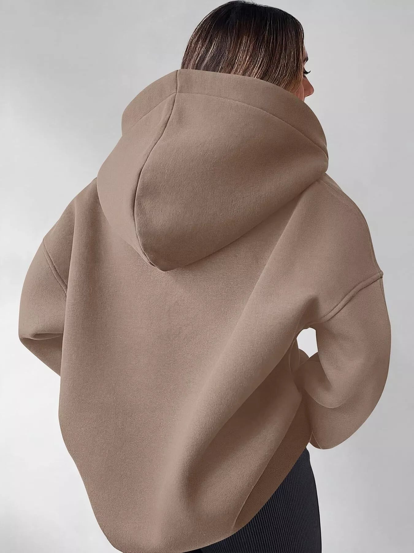 Trendsi Oversized Quarter-Zip Hoodie -