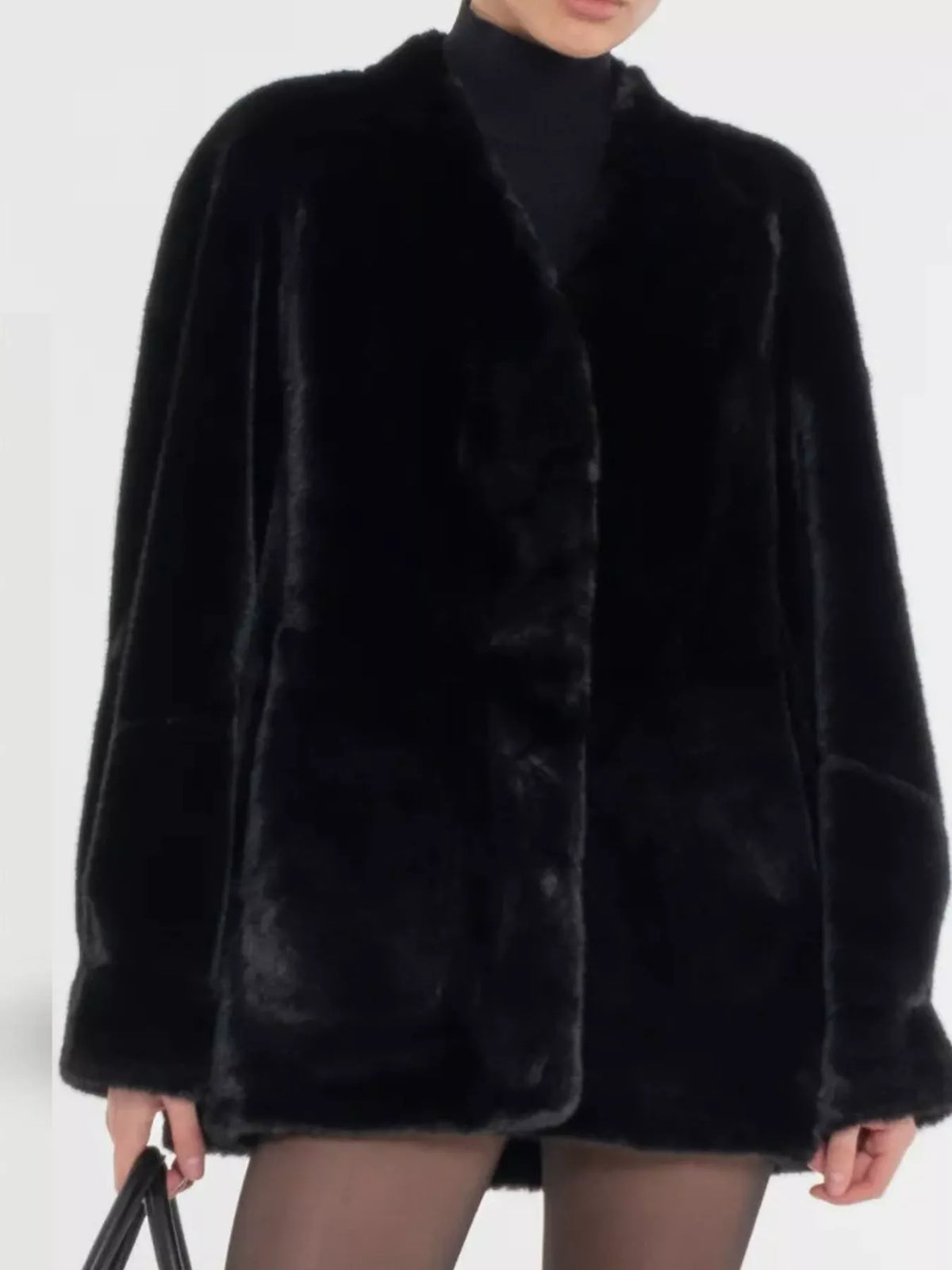 long sleeve jacket, front view on model