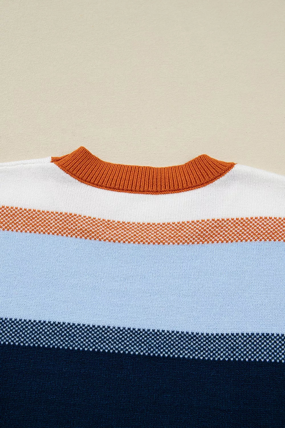 Trendsi Color Block Round Neck Tunic Sweater -