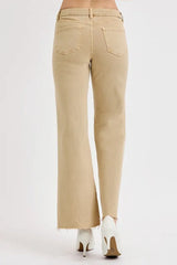 Trendsi RISEN Full Size Raw Hem Wide Leg Jeans Plus Size - Pants