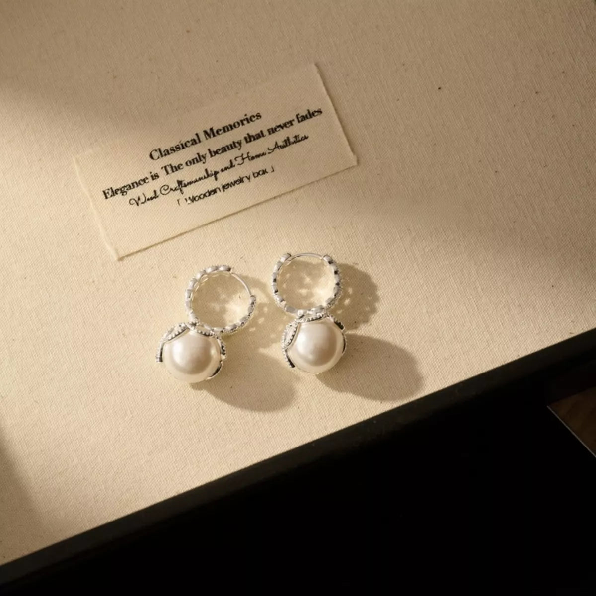 Trendsi Pearl Hoop Earrings with Zircon Accents -