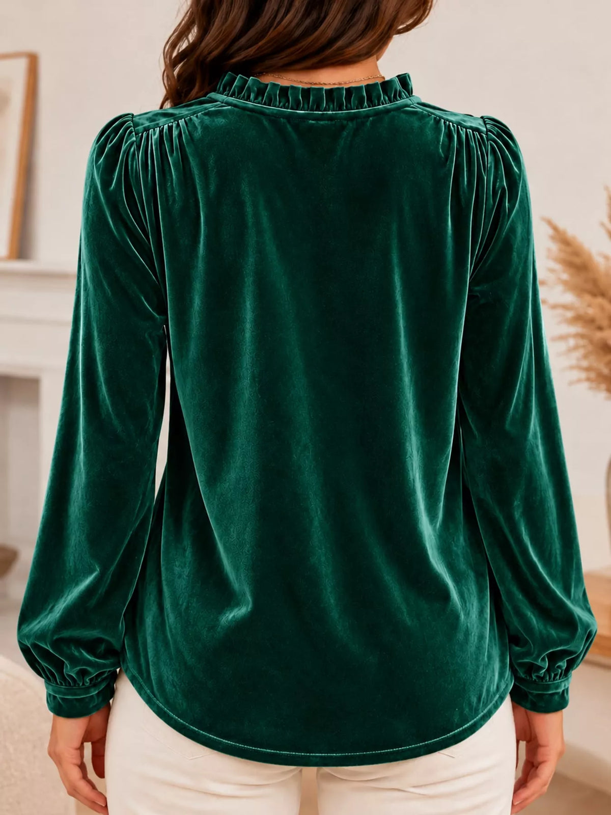Long-sleeve blouse, back view