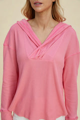 Trendsi Double Take Full Size High-Low Dropped Shoulder Long Sleeve Hoodie -