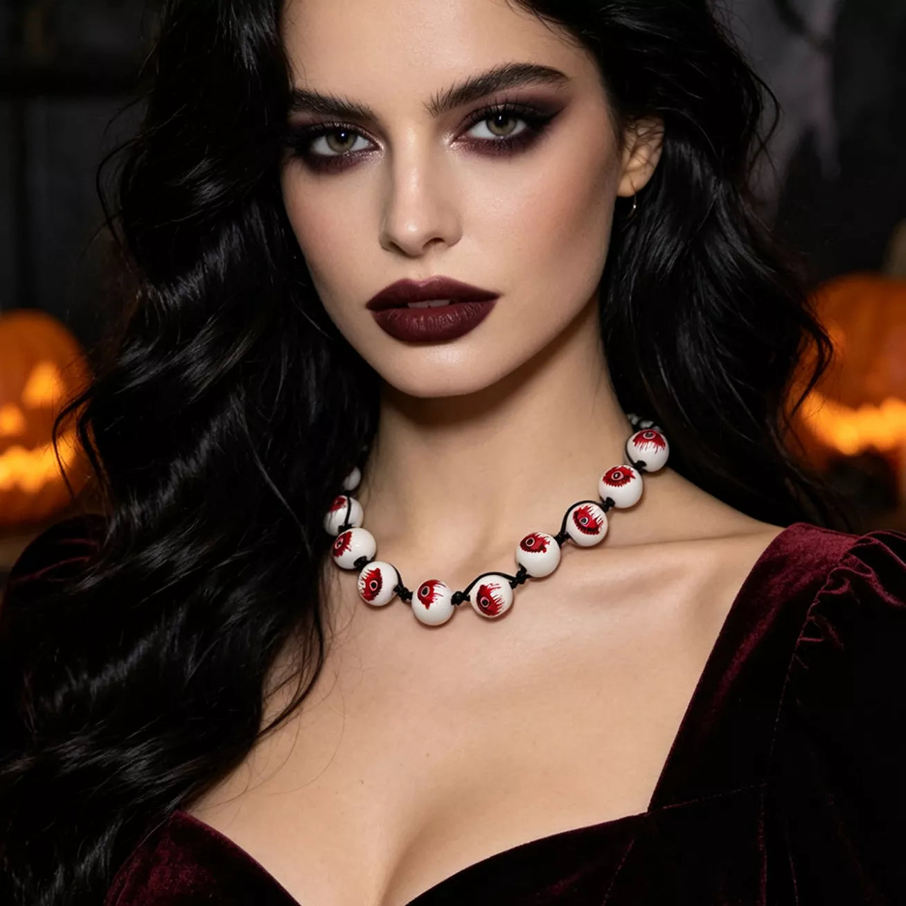 Trendsi Halloween Beaded Choker Necklace -