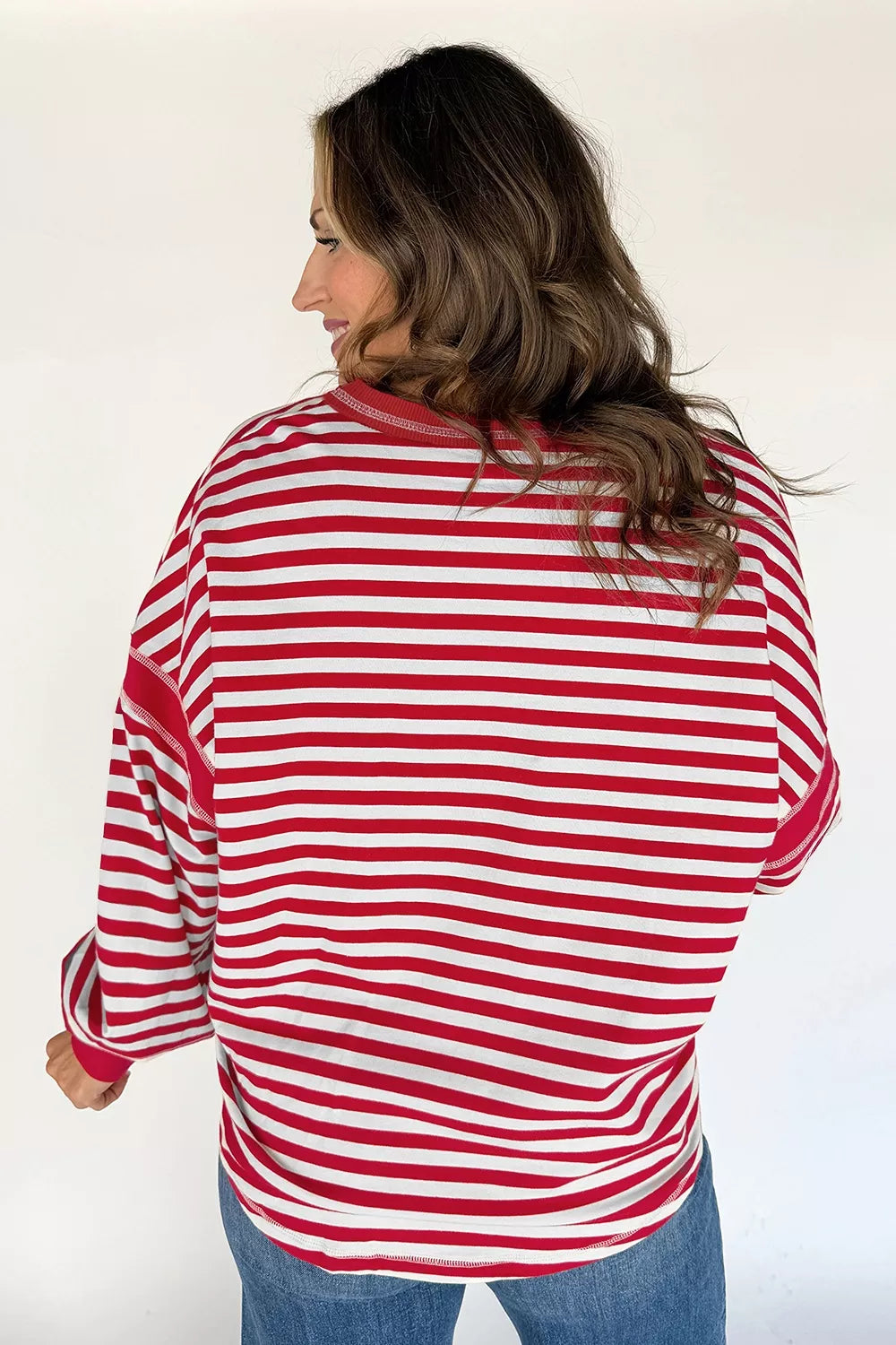 Trendsi Striped Long Sleeve Casual Sweatshirt -