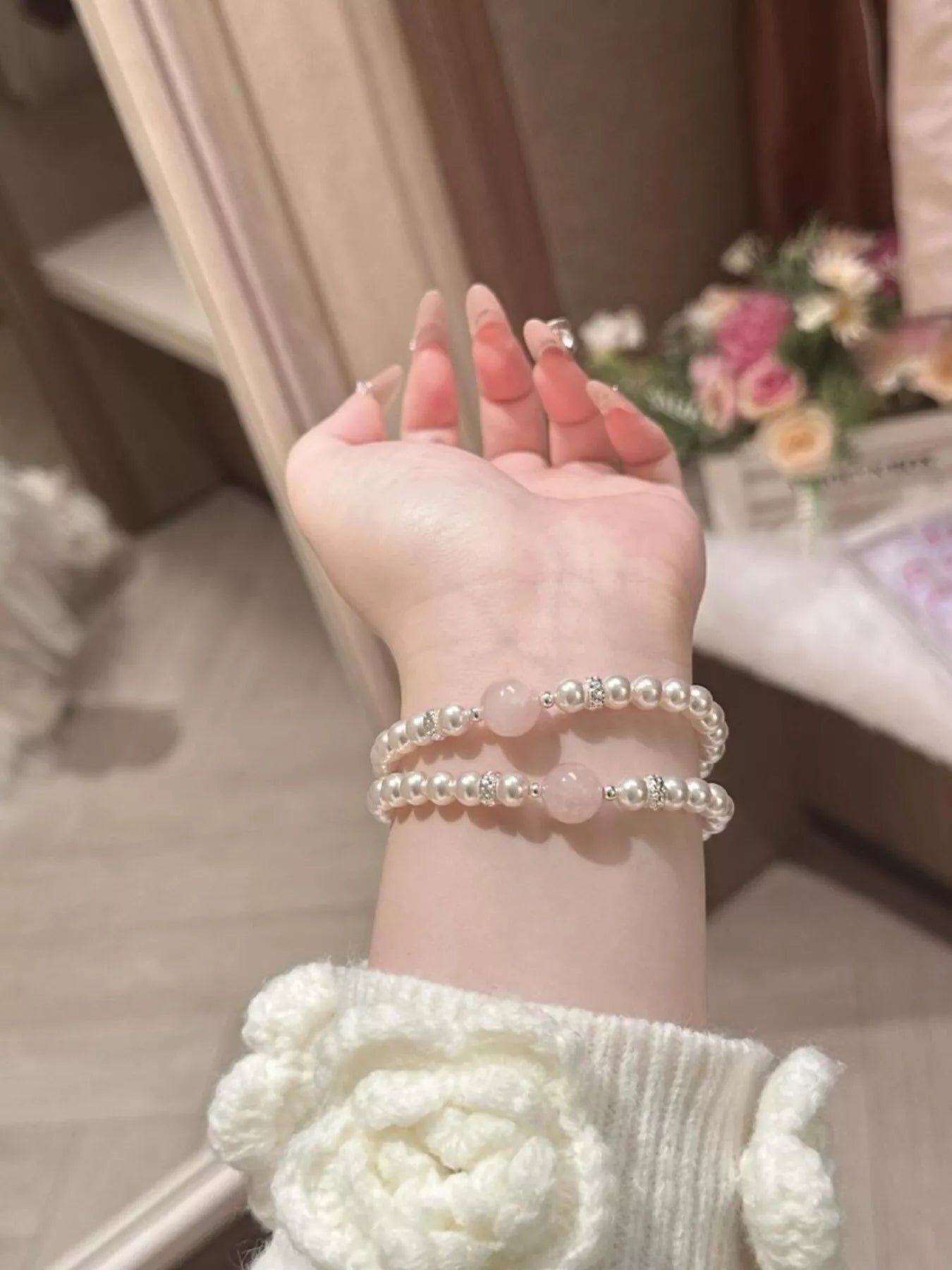 Trendsi Alloy Pearl Bracelet -